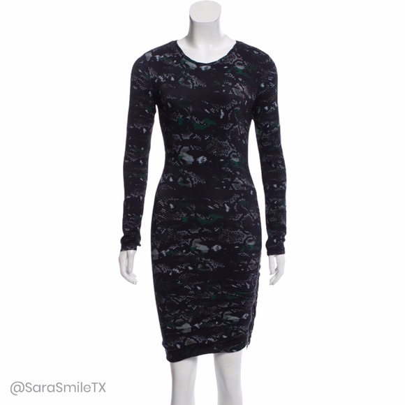 PAM & GELA Snakeskin Print Bodycon Long Sleeve Mini Dress - Picture 1 of 11